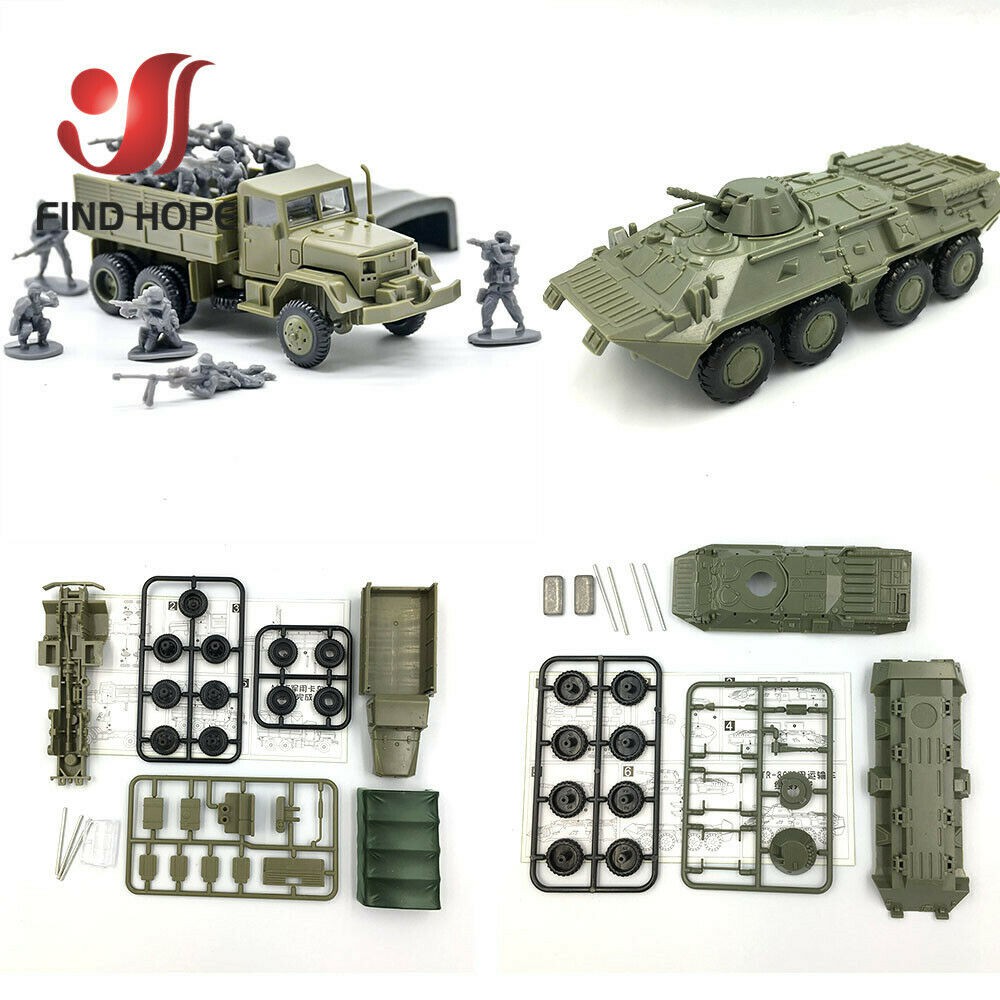 1/72 US Russia Army BTR-80 Armored Personnel Carrier M35 Truck Military Vehicles