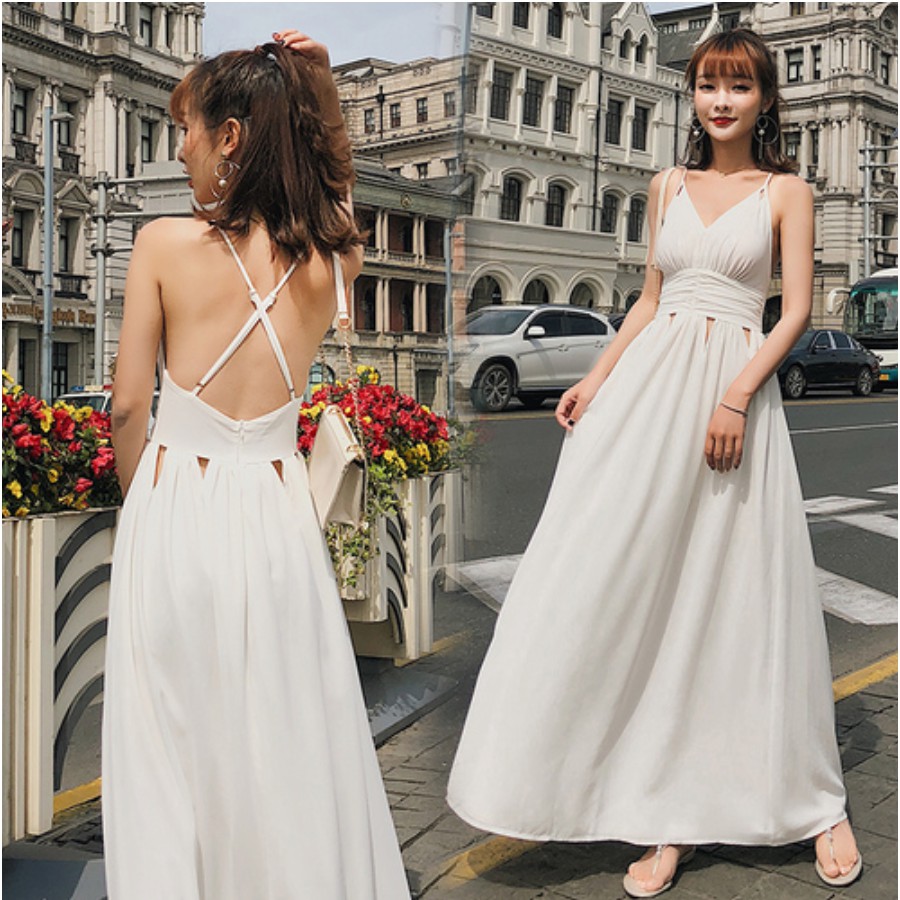 white dress for beach wedding guest