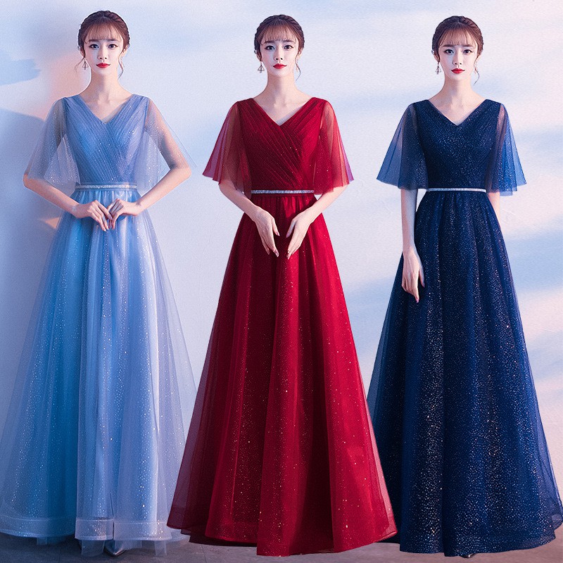 simple party gowns with sleeves