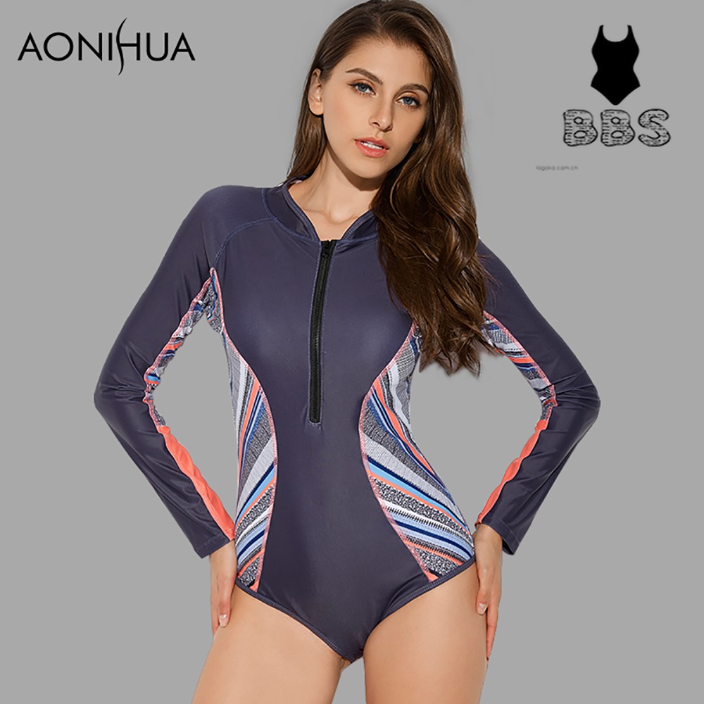 long sleeve zipper swimsuit