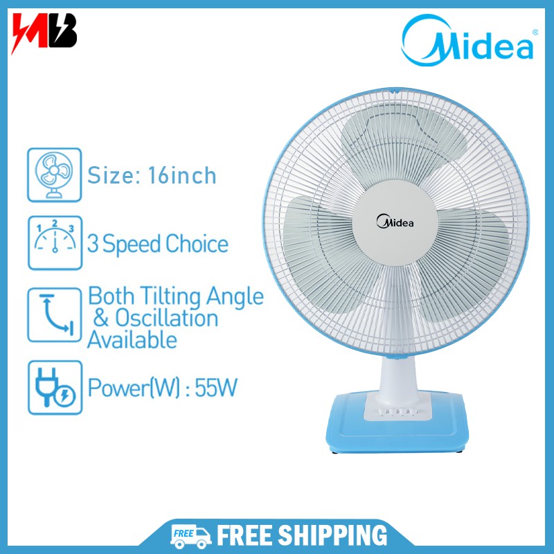 Free Shipping Midea Table Fan 16 Mf 16ft17nb Mf 16ft15nb Kipas Meja Shopee Malaysia