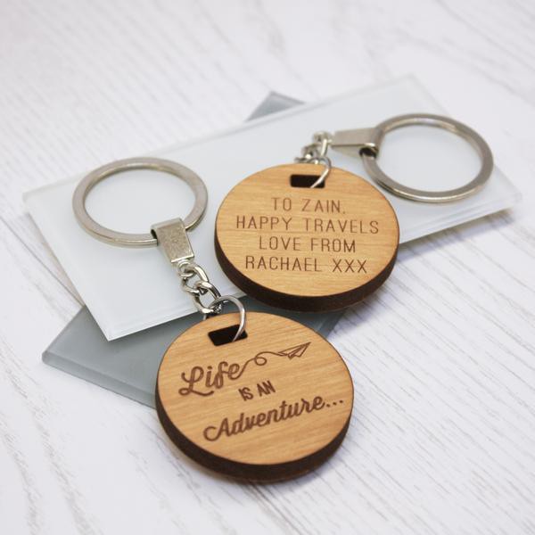 Engrave Wood Customade Keychain