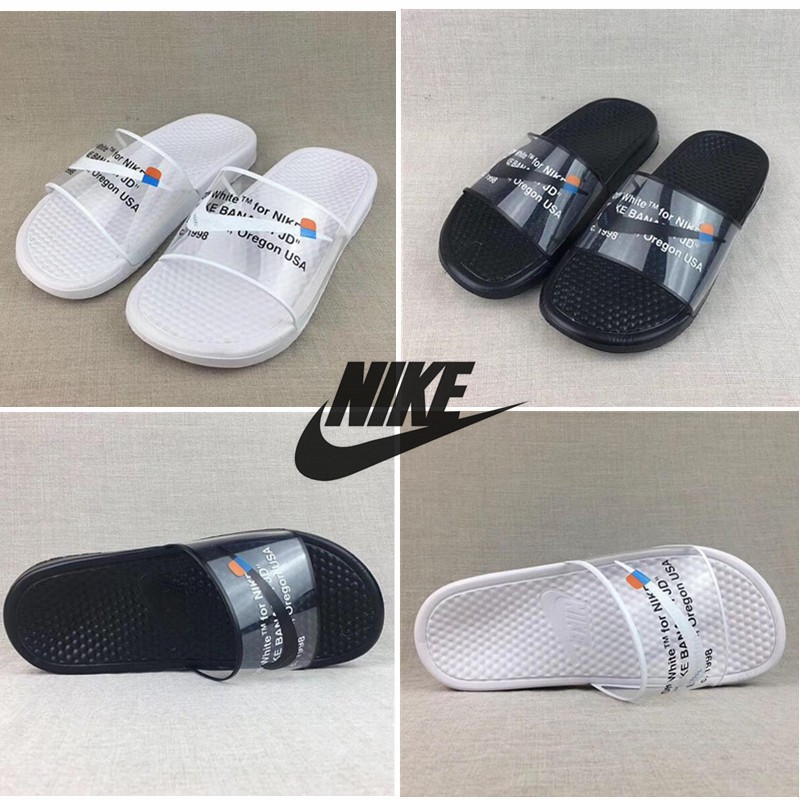 nike slippers white colour