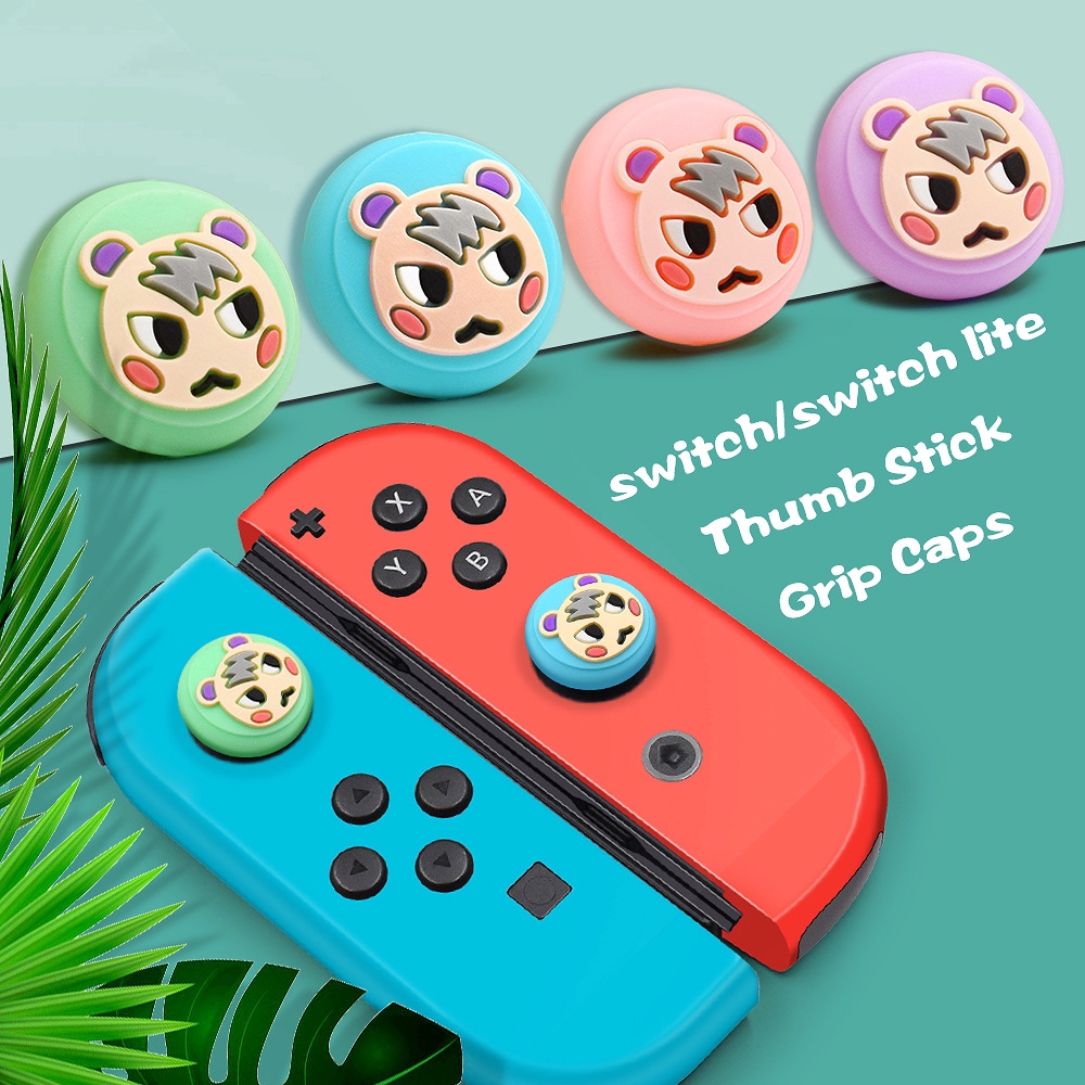 Thumbs Grip Rocker Protection Animal Crossing Acnh Marshal Theme Raccoon Silicone Button Cap For Ns Nintendo Switch Lite Shopee Malaysia