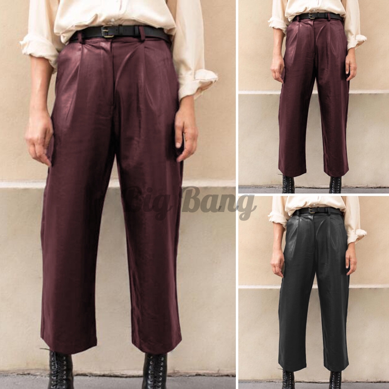 leather baggy trousers