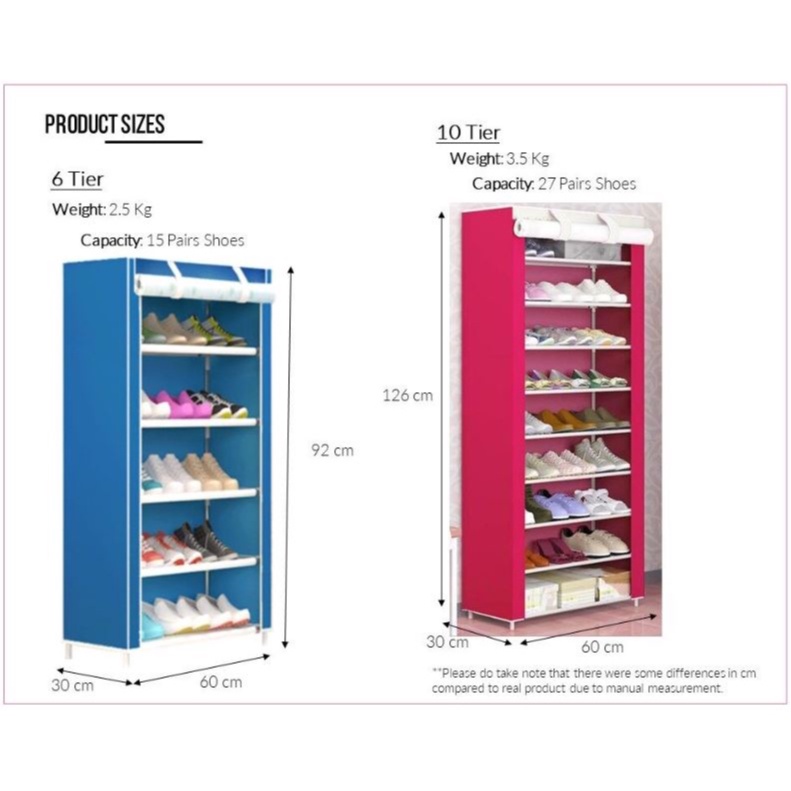 READY STOCK FINSSO : SHOE RACK WARDROBE/ Non-Woven Cloth Shoe Rack/ Rak Kasut