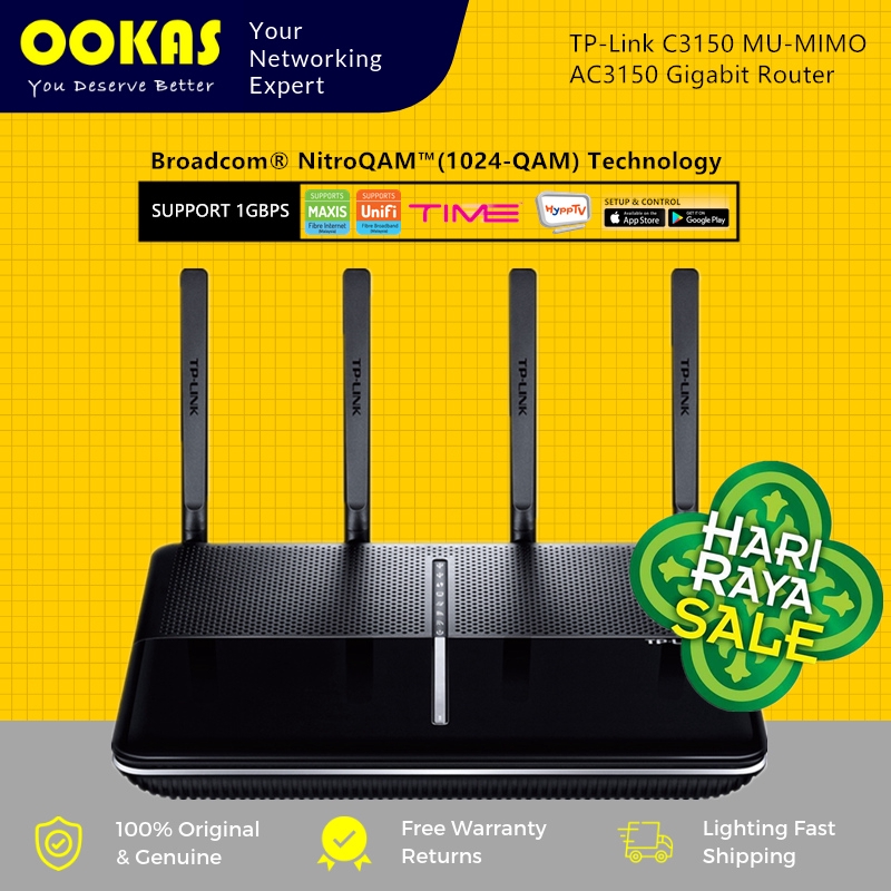 TP-Link Archer C3150 Wireless Wifi Mu-Mimo Gigabit AC3150 Router For ...