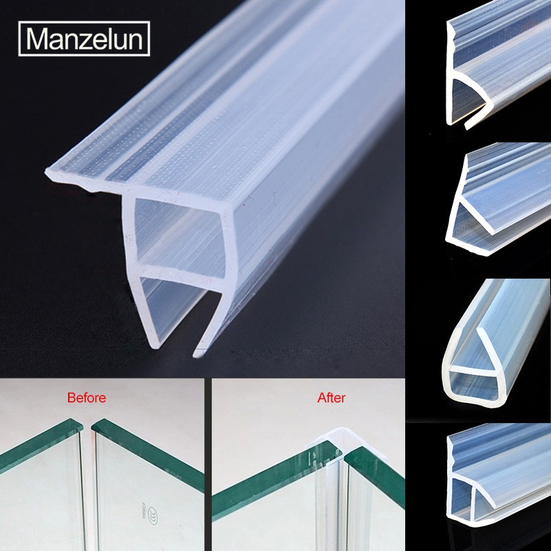 Shape Glass Door Seals Silicone Rubber Shower Window Glass Seal Strip Weatherstrip F/U/h/ for