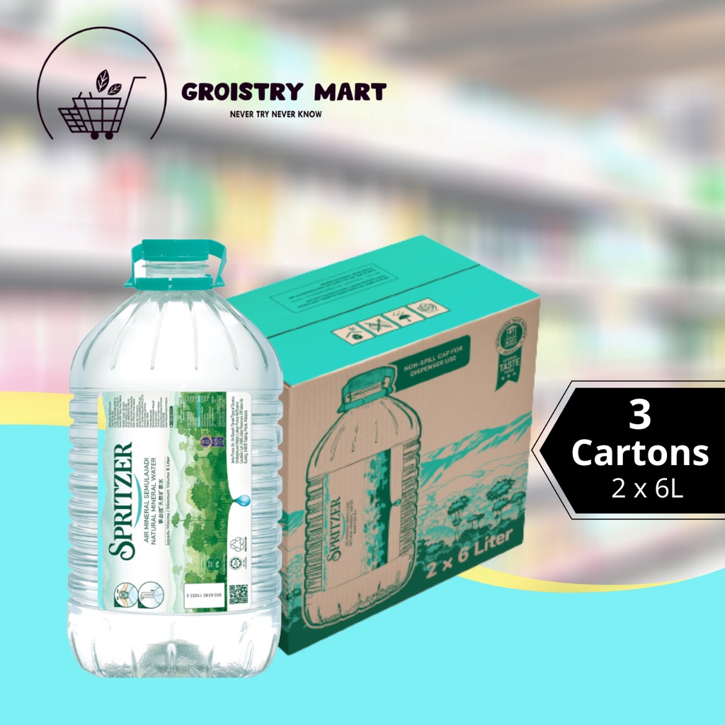 Spritzer Mineral Water 6L ( 6 x 6L ) 3 Cartons [Klang Valley & Seremban ...