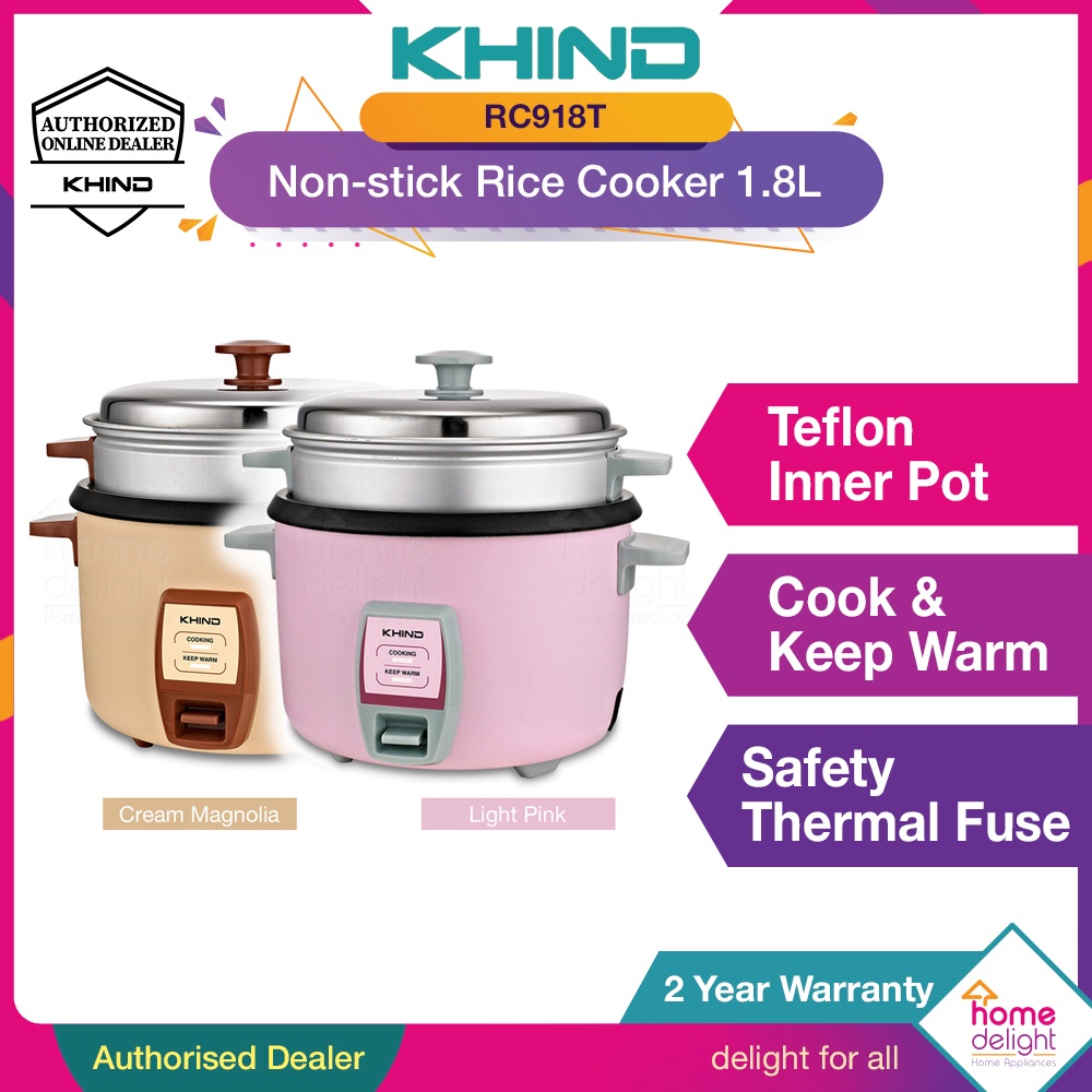 Khind Rice Cooker 1.8L (Color Selection) [ RC918 / RC918T ] Shopee