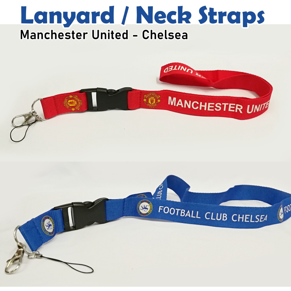MANCHESTER UNITED FOOTBALL CLUB FC Lanyard Neck Strap Keyring keyring badge logo 