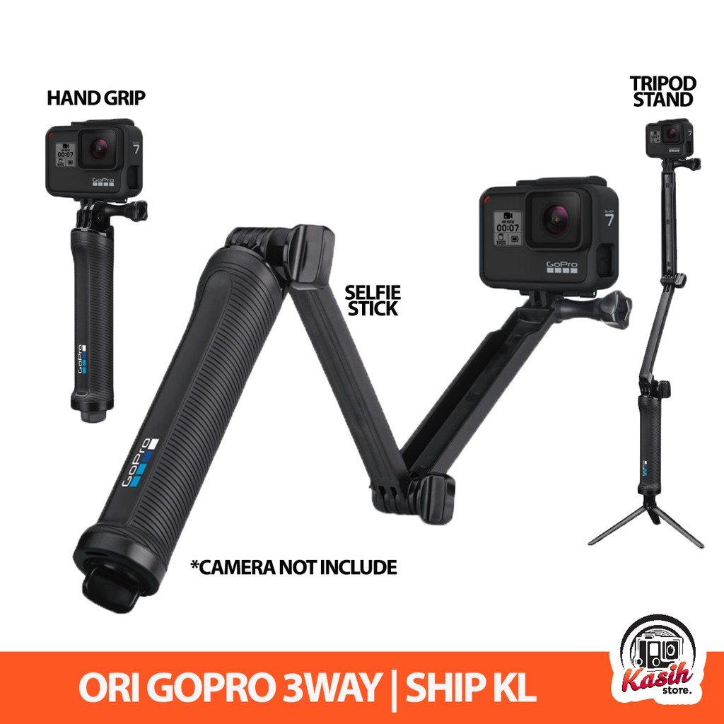 Gopro Original 3 Way Pole Monopod Warranty Gopro Malaysia Shopee Malaysia