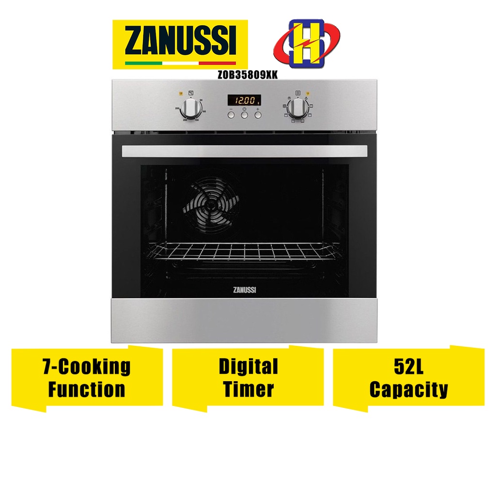 Zanussi Oven 56l 7 Cooking Function Digital Timer Built In Oven