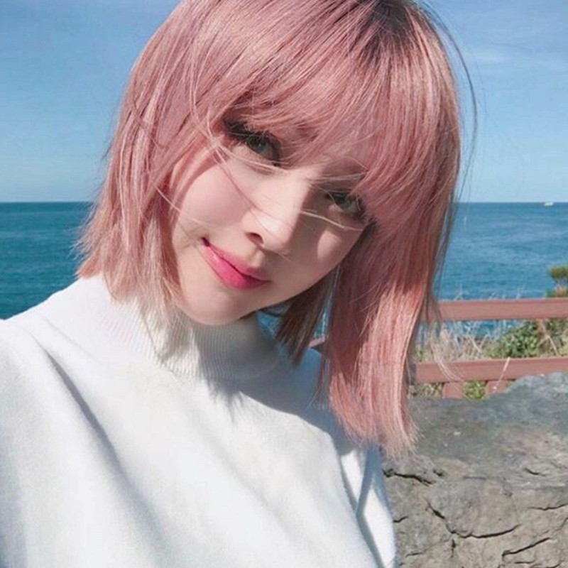 No Trace Of Air Bangs Wig Female Short Straight Hair Bag Face