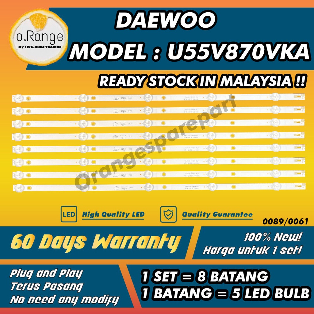 U55V870VKA DAEWOO 55" LED TV BACKLIGHT (LAMPU TV) DAEWOO 55 INCH LED TV BACKLIGHT 55V870VKA U55V870VK U55V870V U55V870