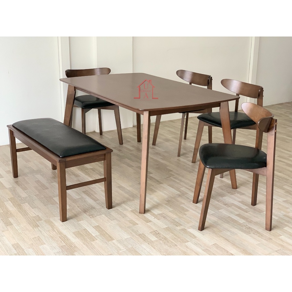 GF X5 Dining table set with chairs and bench / dining table / meja