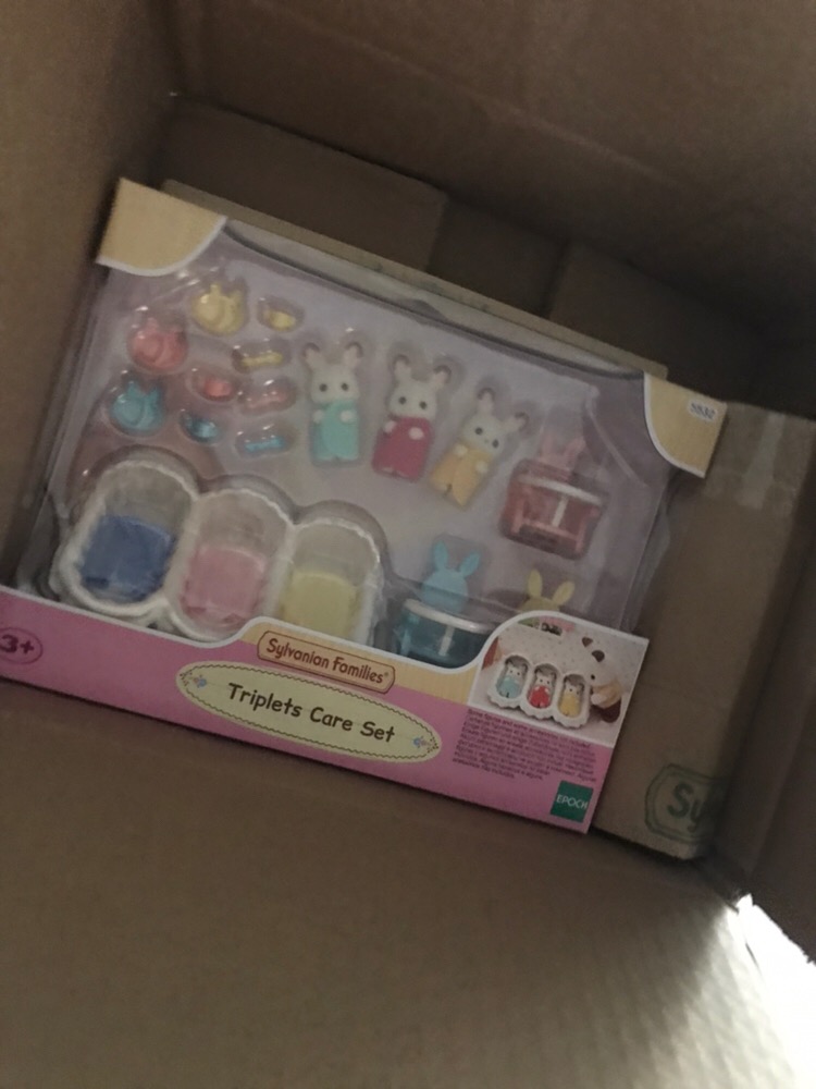 sylvanian triplet care set