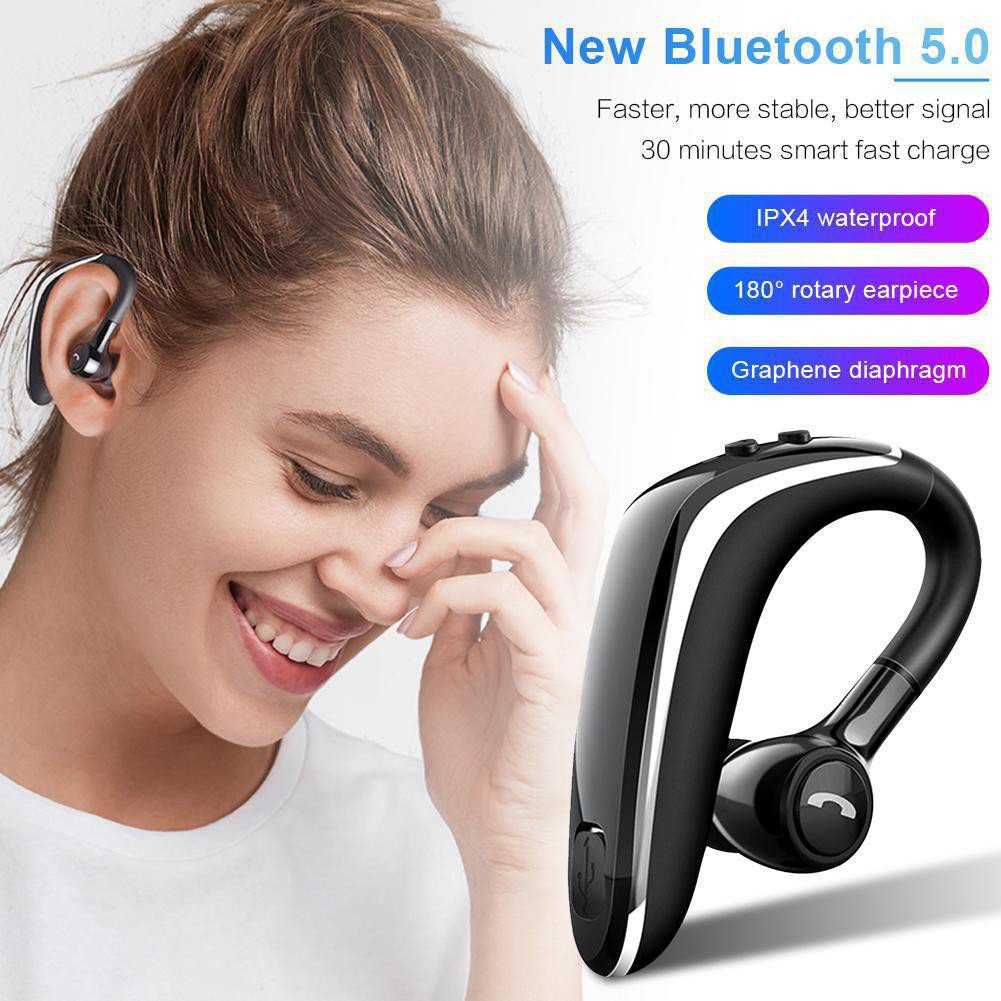 X01 Single Bluetooth Earphone Handfree Earbuds Wireless Headphone 19 Hours Business Hifi Call Earphone UX7A