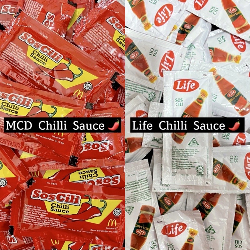 MCD/KFC/A&W Chilli Sauce Sachet Life Sos Cili Packet / Swiss Bear Taco Bell Pizza Hut Chilli Flakes