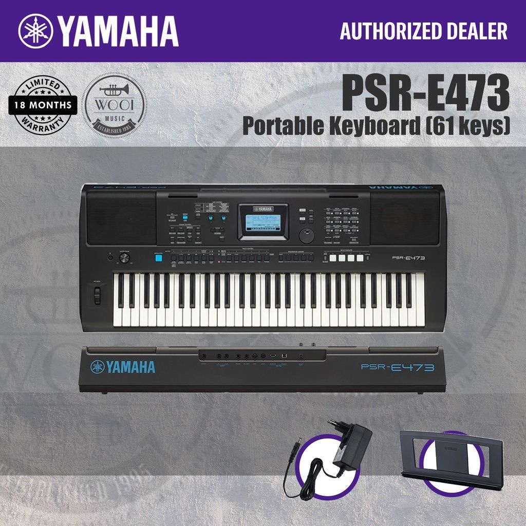 Yamaha PSRE473 Portable Keyboard (E473 / PSR E473)(61 Keys) Shopee