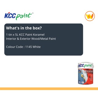 5Litre KCC Paint Koramel High Gloss 1145 White 5L 