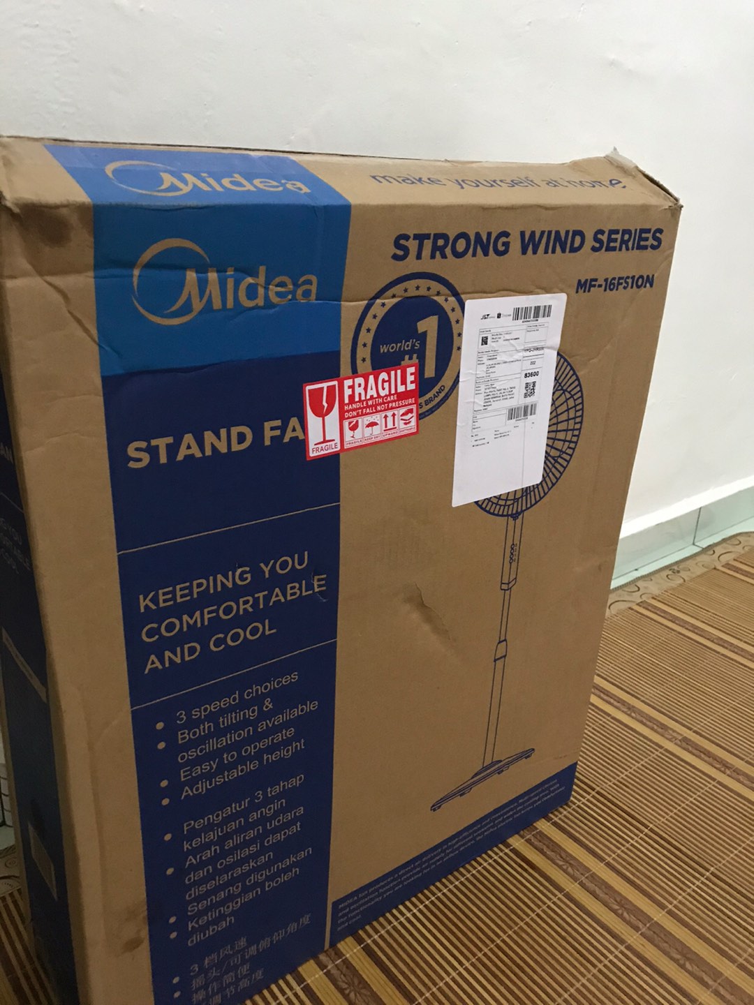 Midea Stand Fan 16 3 Speed Mf 16fs10n Shopee Malaysia