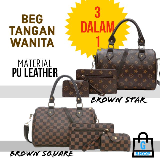 Promosi Harga Murah Beg Tangan Wanita 3 In 1 Star Women S Handbag Shoulder Bags Tote Penghantaran Percuma Shopee Malaysia