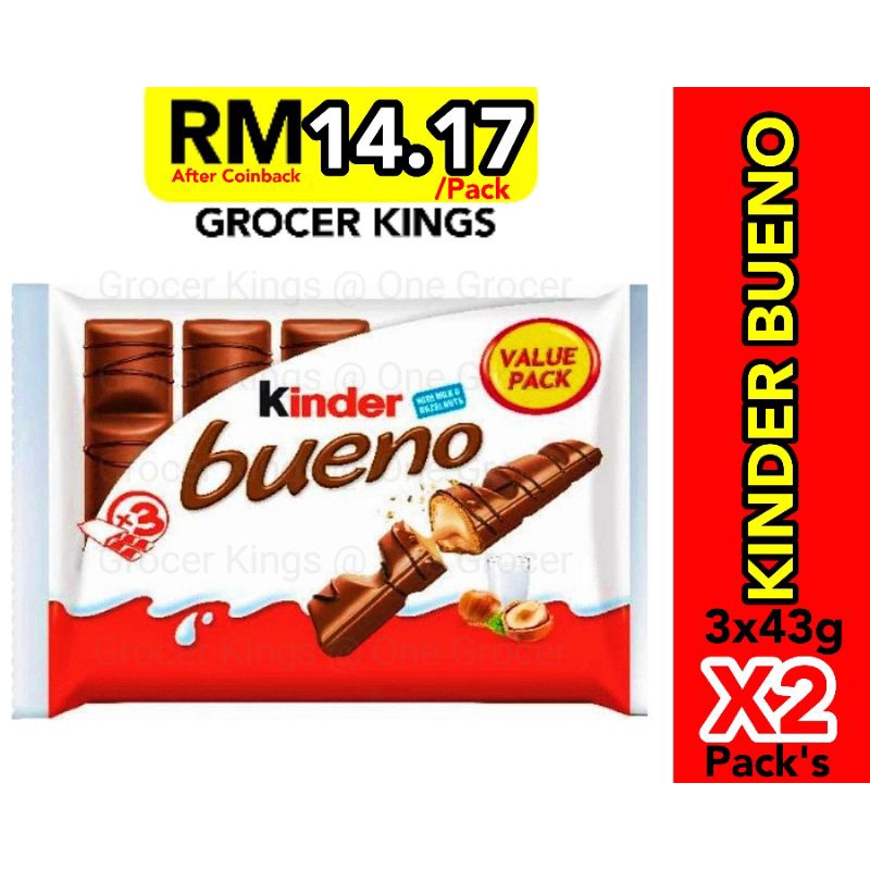 Pack S KINDER BUENO CHOCOLATE X G G Kinder Bueno Coklat Shopee Malaysia