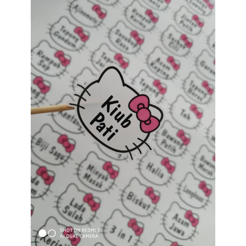 Label Sticker Barang Dapur Hello Kitty 55pcs Rempah Ratus Shopee Malaysia