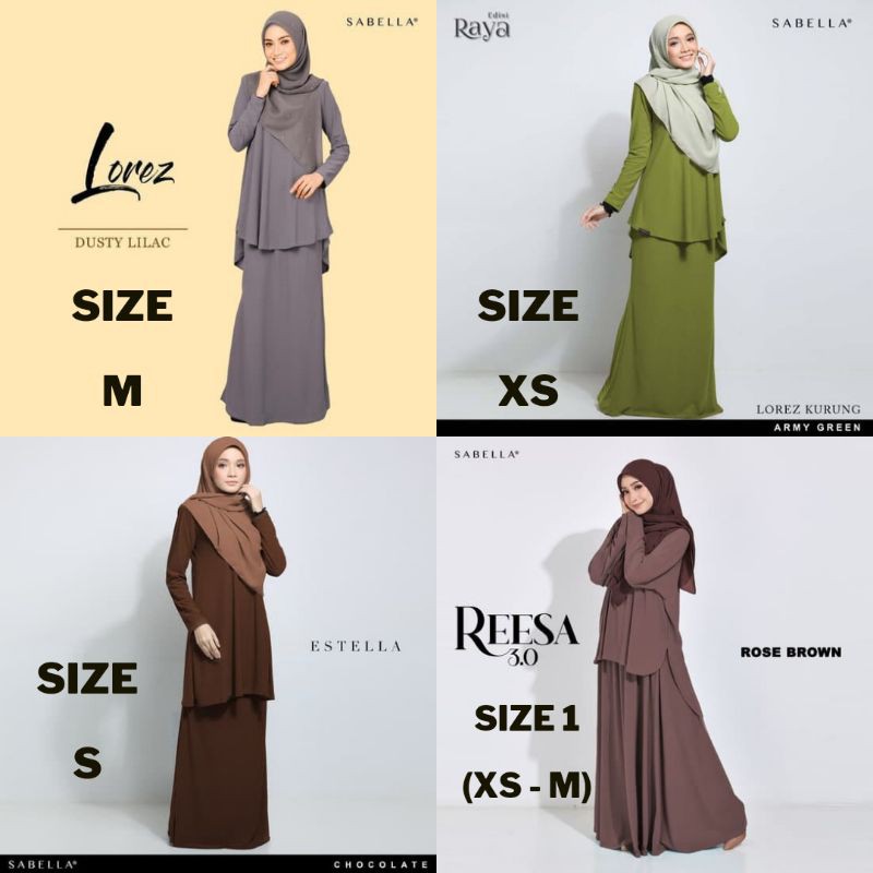 BAJU KURUNG LOREZ ,ESTELLA AND REESA READY STOCK