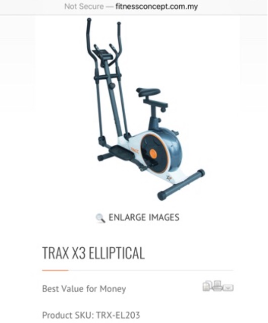 trax elliptical bike x3