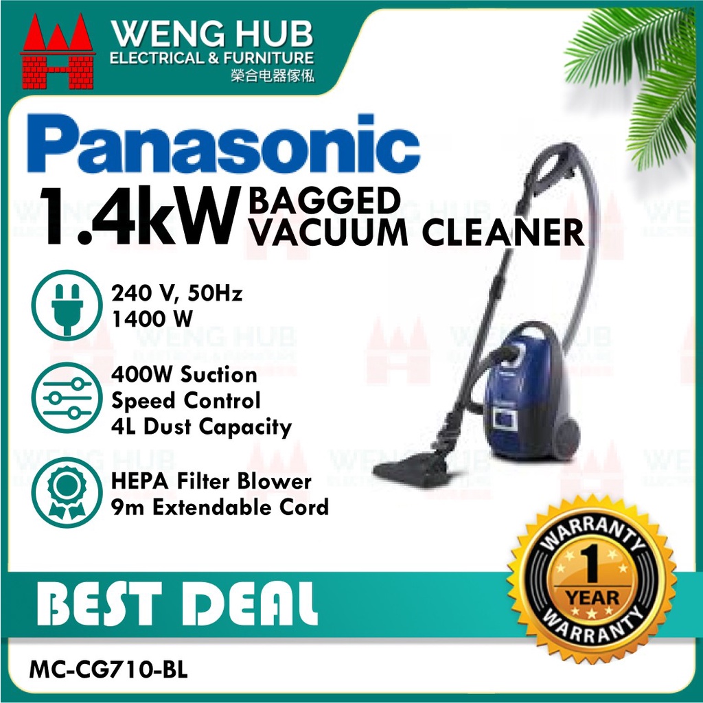 Panasonic Bagged Vacuum Cleaner MCCG710BL Shopee Malaysia