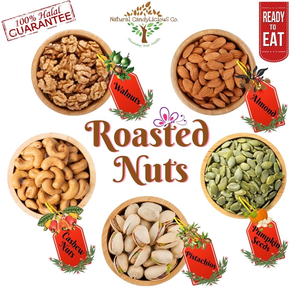 Roasted Nuts (No oily/Slightly Salty) Ready to Eat 500gm Pistachio