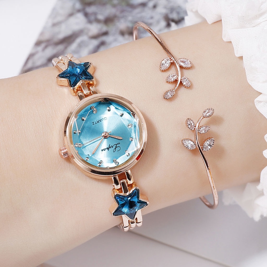 Winner Beautiful Ladies Watch Blue Lucky Star Net Red Explosions Chic Cold Wind Watch Real High Quality Fashion Waterproof "Fast Shipment]