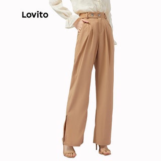 Lovito Casual Plain Basic
High waist
Comfortable Pants L11D18 (Khaki)