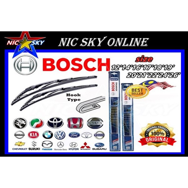 ORIGINAL Bosch Advantage Wiper All U-Hook Type (One Piece ...