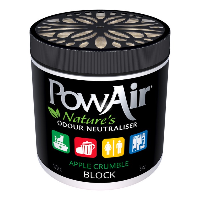 PowAir Nature's Odor Neutralizer 170g Block Apple Crumble (Small Room Odor Eliminator, Small Space Deodorizer, Cabinet)