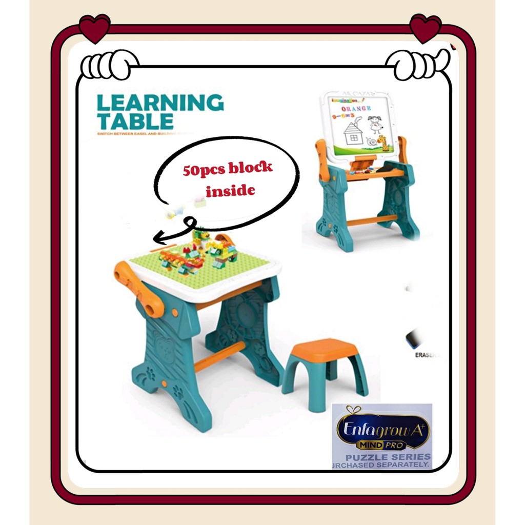 2 in 1 Learning Table Building Boards AND Drawing Boards (ENFAGROW A+