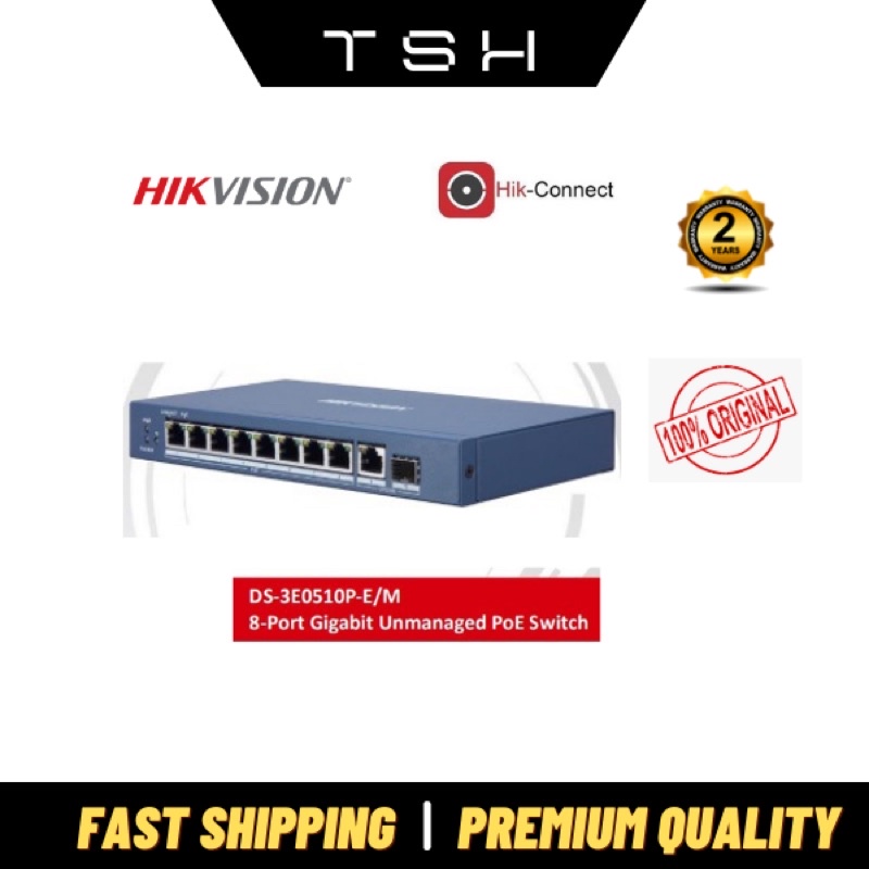 HiKvision DS 3E0510P E M 8 Port Gigabit Unmanaged PoE Switch Tsh Shopee Malaysia