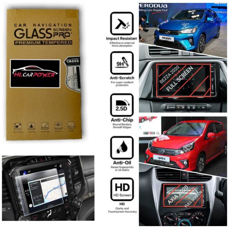 Perodua Bezza Axia Advance 2020 Head Unit Navigation Screen Protector Tempered Glass Shopee Malaysia