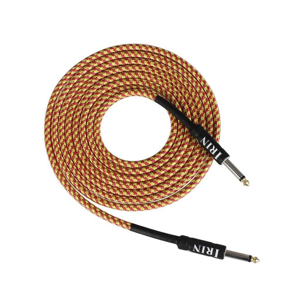 Electric Guitar Bass Cable Musical Instrument Audio Cable Straight Plugs, 3 Meters/ 10 Feet (Orange & Yellow)