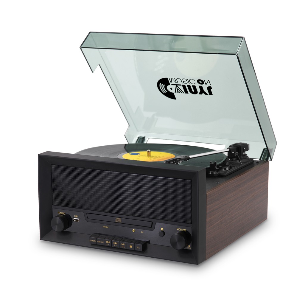 Hot Sale Classic Vintage Multifunction 8 In 1 Vinyl Record Player Turntable Music Center With Built In Stereo Speakers Nostalgic Classic Wood Bluetooth Record Player With Usb Play Shopee Malaysia