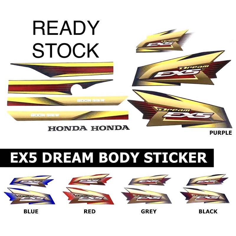 Buy Honda Ex5 Dream Sticker 15 Black Purple Red Blue Green Grey White Gold Version 15 Body Cover Sticker Seetracker Malaysia