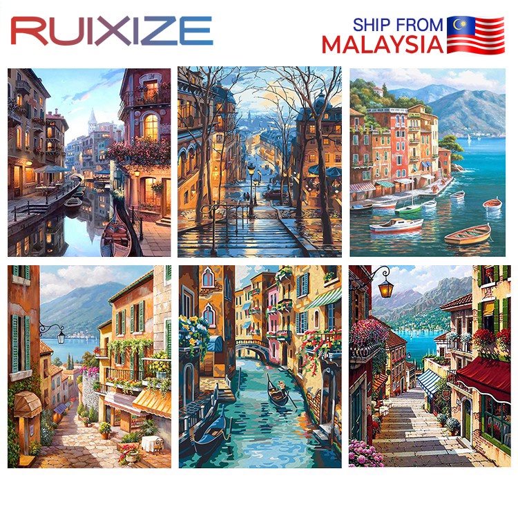 【40x50cm】~street collection~ Paint by Numbers unframe wall art/ paint by number DIY Painting by numbers Canvas Drawing