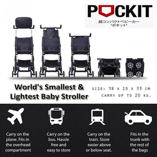 gb pockit stroller folded dimensions