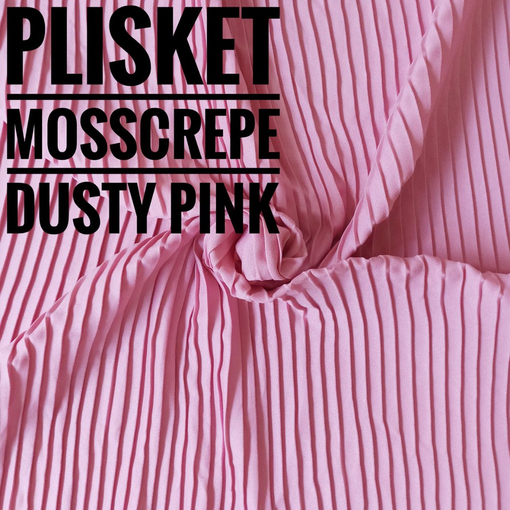 Last Stock Mosscrepe Dusty Pink Plisket Meter Fabric 0 5m Shopee Malaysia