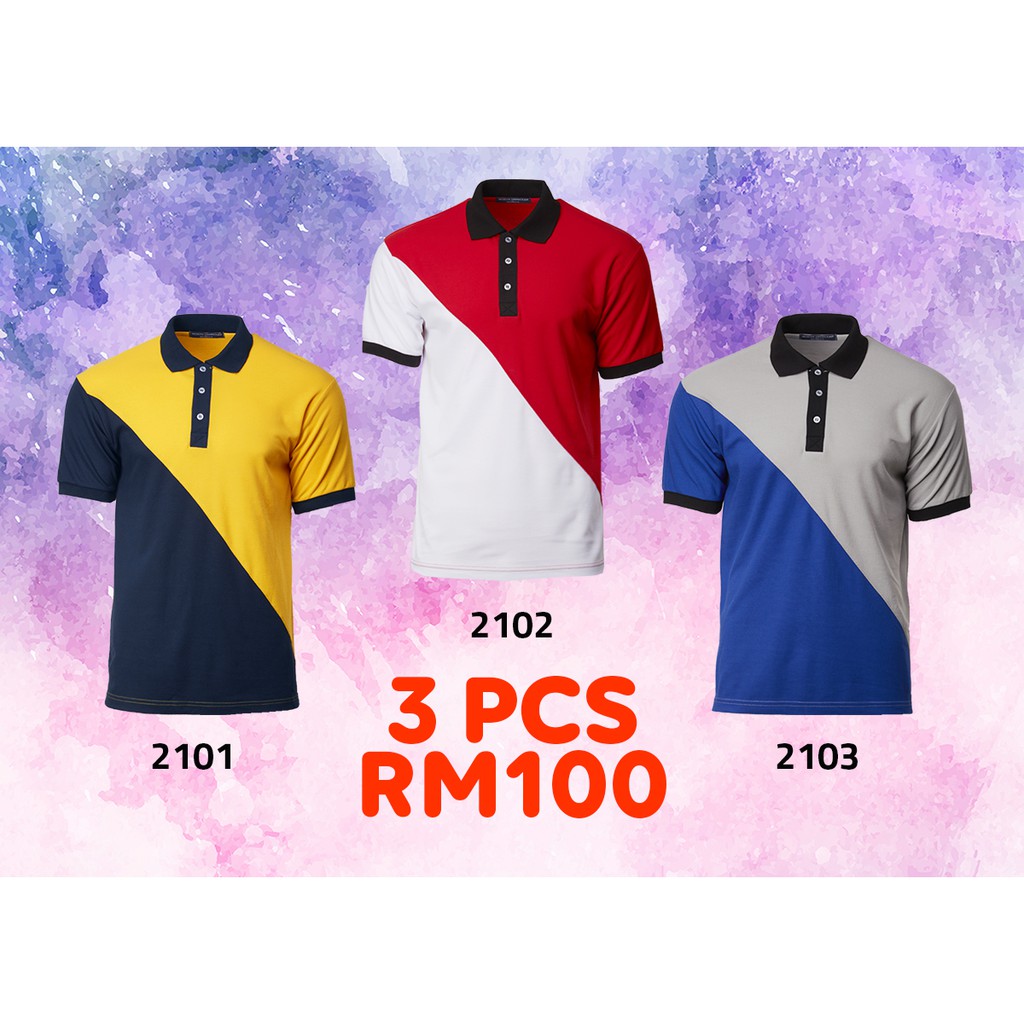 Tshirt Berkolar Polo Tshirt Baju Berkolar Lacoste 3 Pcs Combo