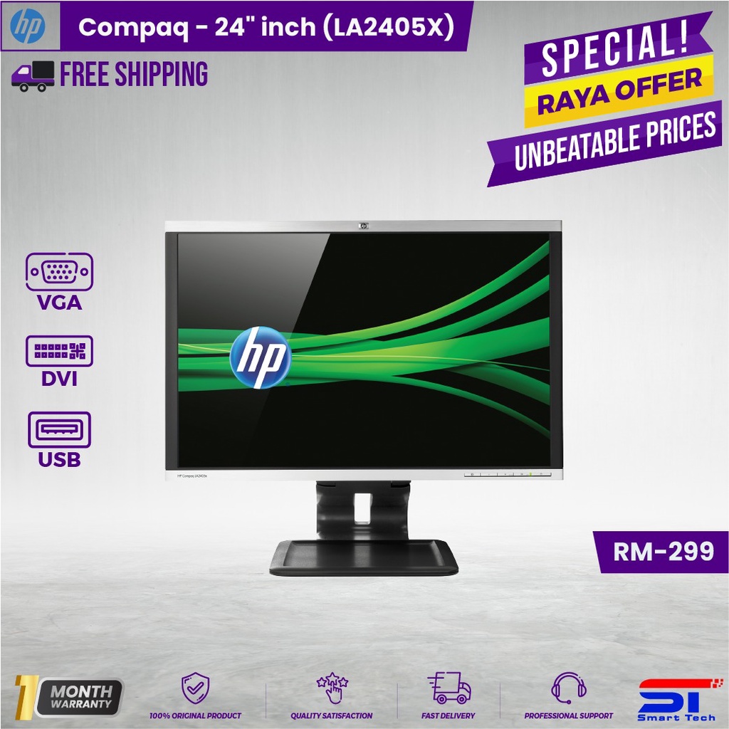 Hp Compaq La2405x 24 Inch Lcd Monitor Wide Screen Rotatable