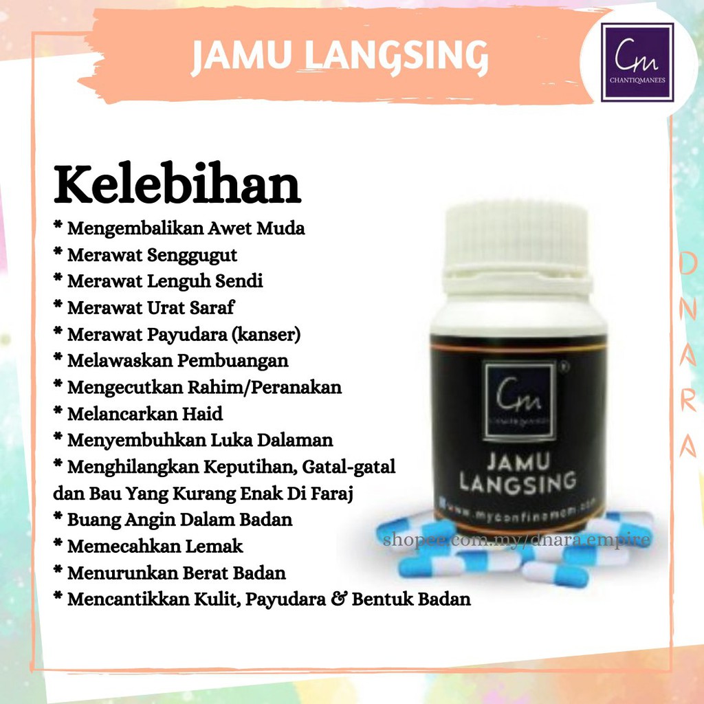 Jamu Langsing Cm Chantiq Manees Jamu Langsing Ibu Berpantang Menyusu Kelengkapan Ibu Berpantang Chantiq Manees Shopee Malaysia