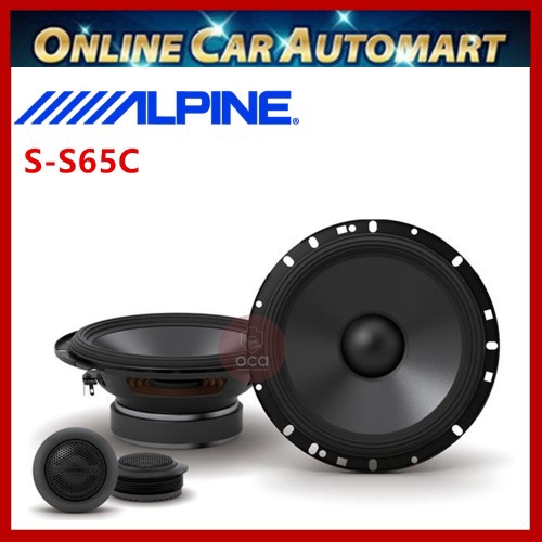 Alpine S-S65C S Series 6.5" 2 Way Component Speaker Set 120W Peak Power